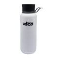 Activités de plein air en acier inoxydable vide bouteille presse Cap Blanc brillant, noir mat, ruban 1200ml, 500ml